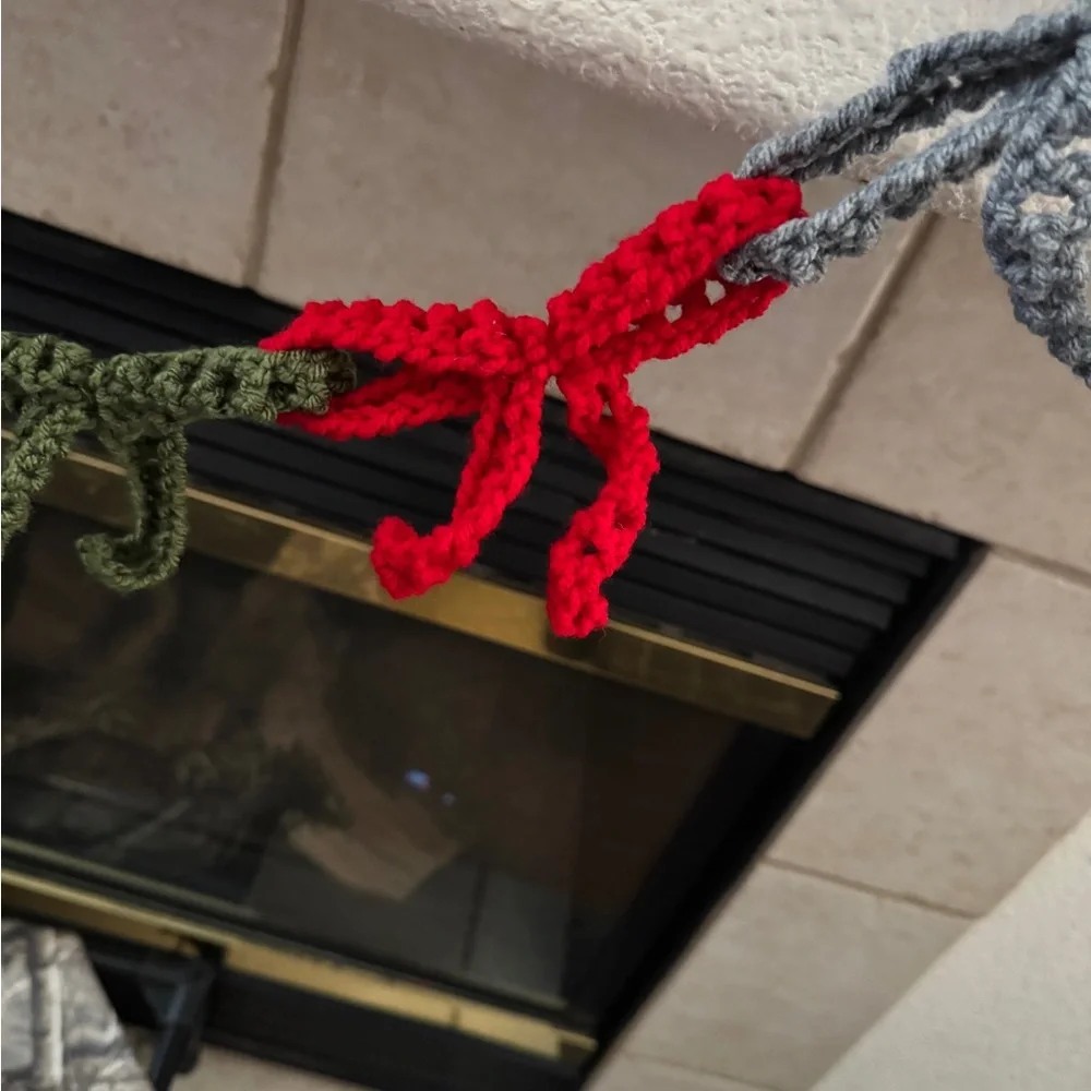 Handmade Holiday Garland - Red, Green, and Gray